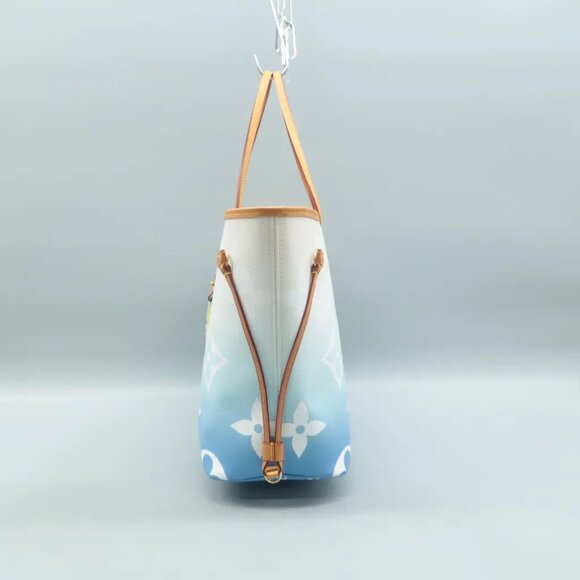 Louis Vuitton Neverfull MM Blue W/P Monogram By The Pool Canvas Shoulder Bag - Picture 3 of 12